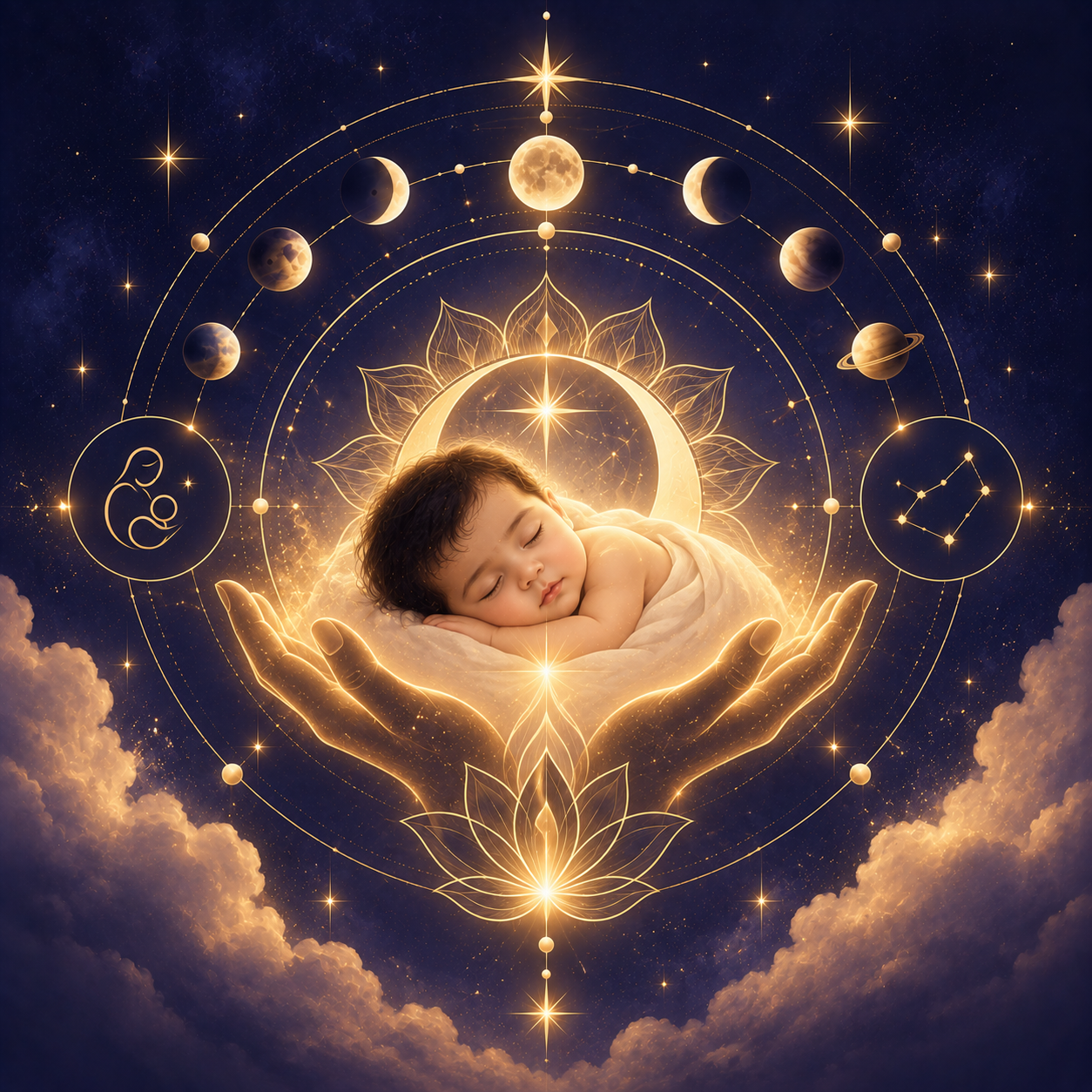 Celestial illustration representing Child Astrology