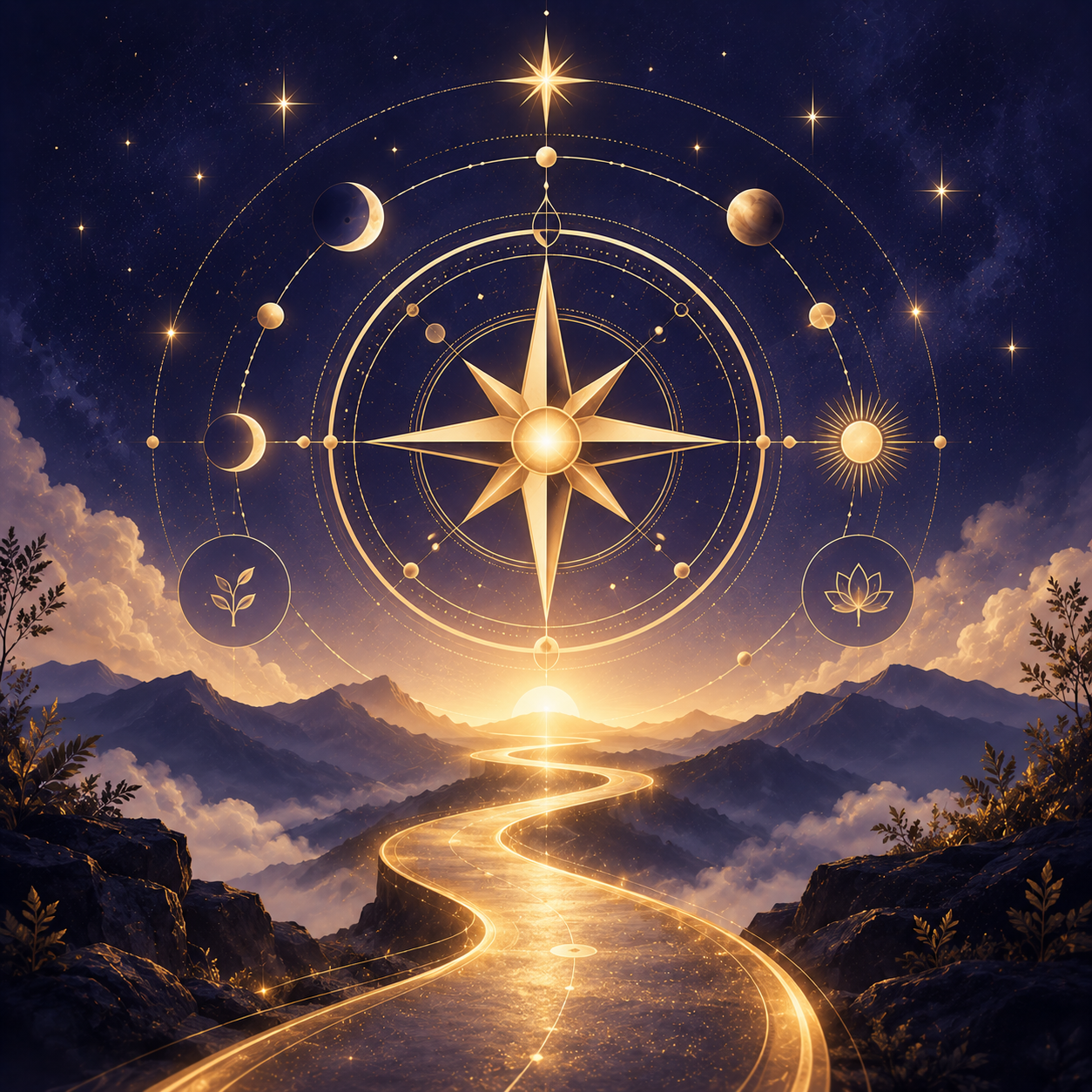 Celestial illustration representing Life Coaching