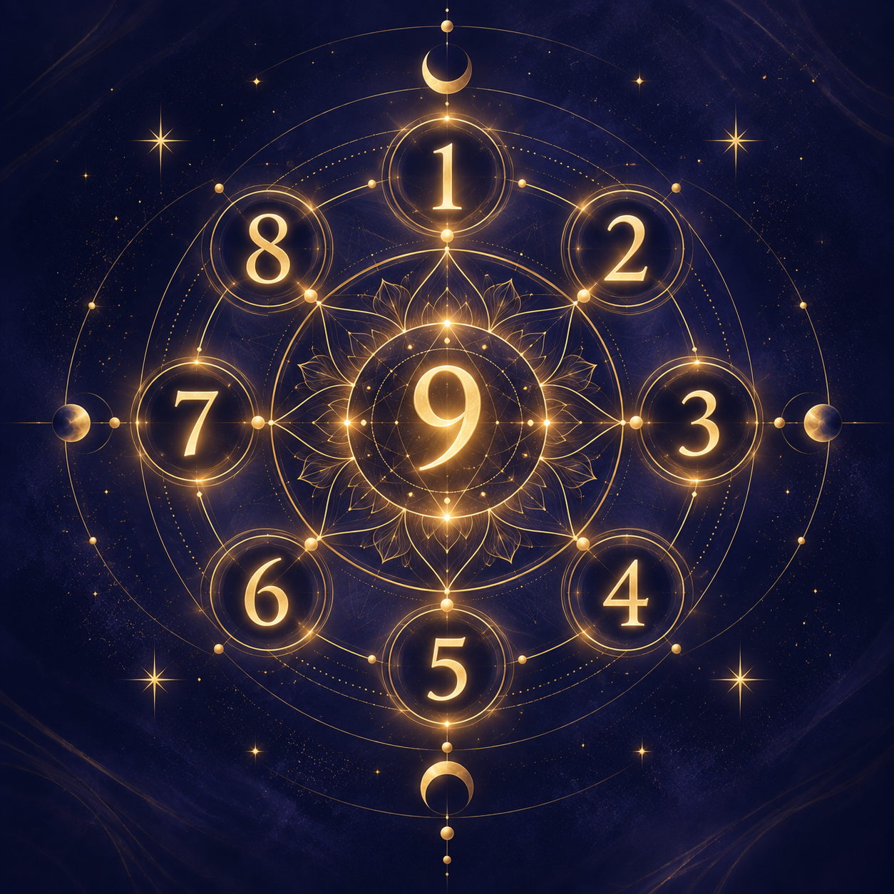 Celestial illustration representing Numerology Reading